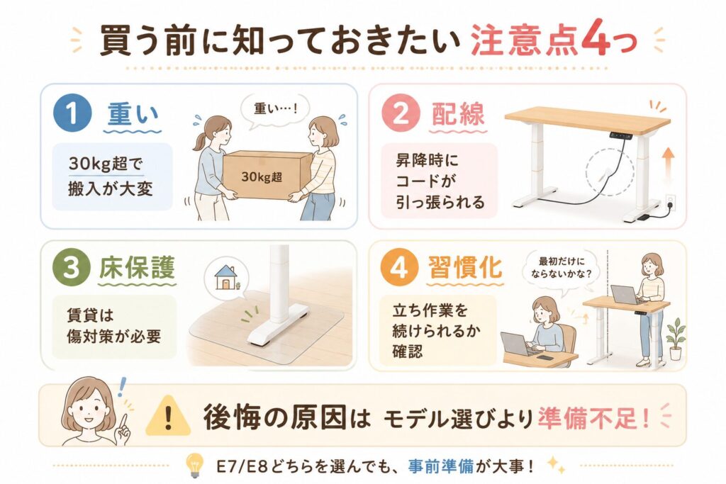 E7とE8購入前の注意点
