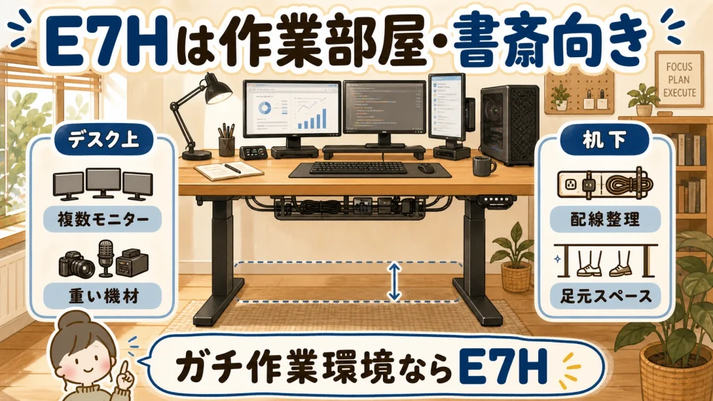 E7H向きの作業部屋イメージ