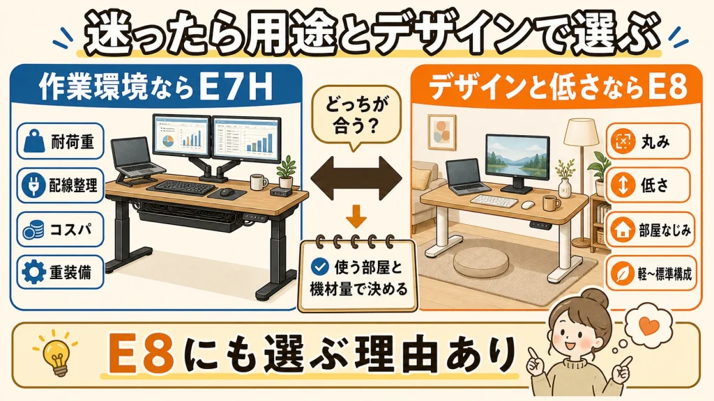 E7HとE8の選び方まとめ図解