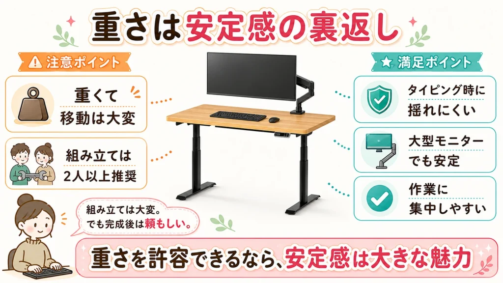 FlexiSpot E8の安定感