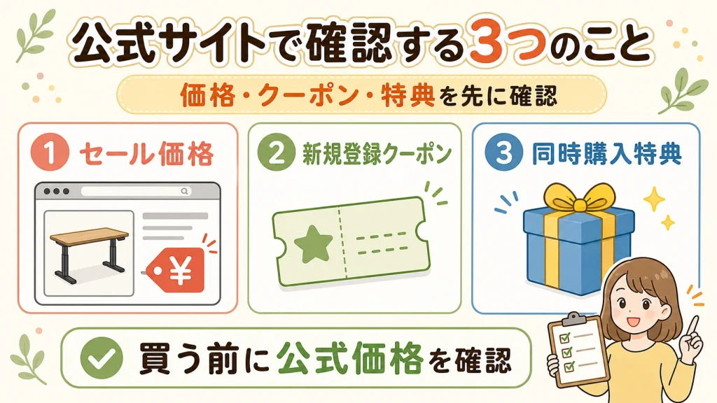FlexiSpot公式サイトのクーポンと特典を確認する
