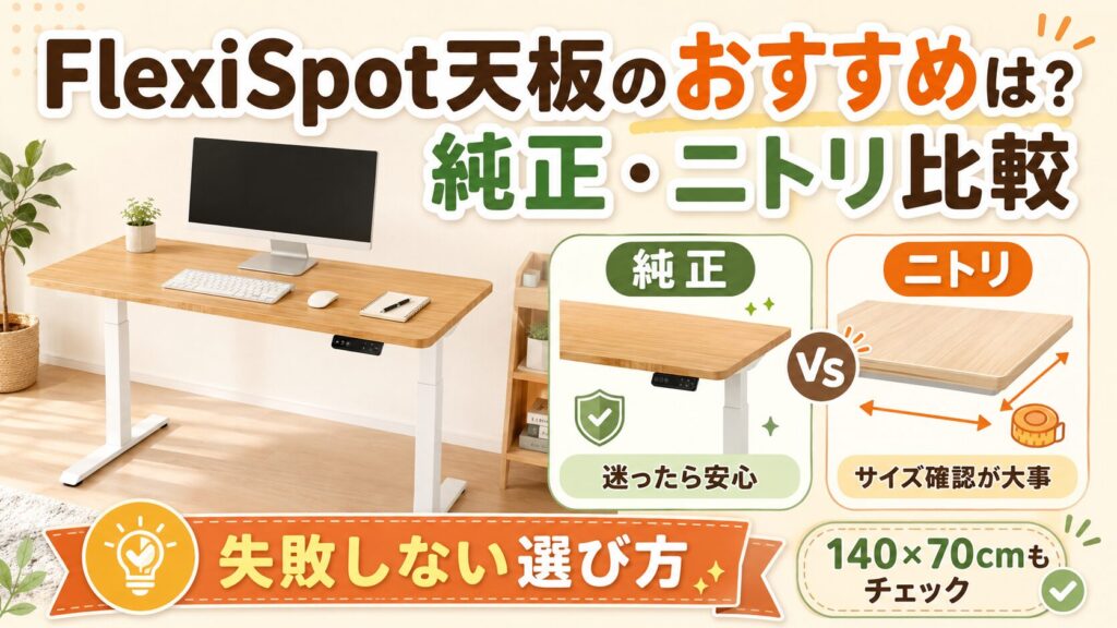 FlexiSpot天板のおすすめは？純正・ニトリ比較と失敗しない選び方