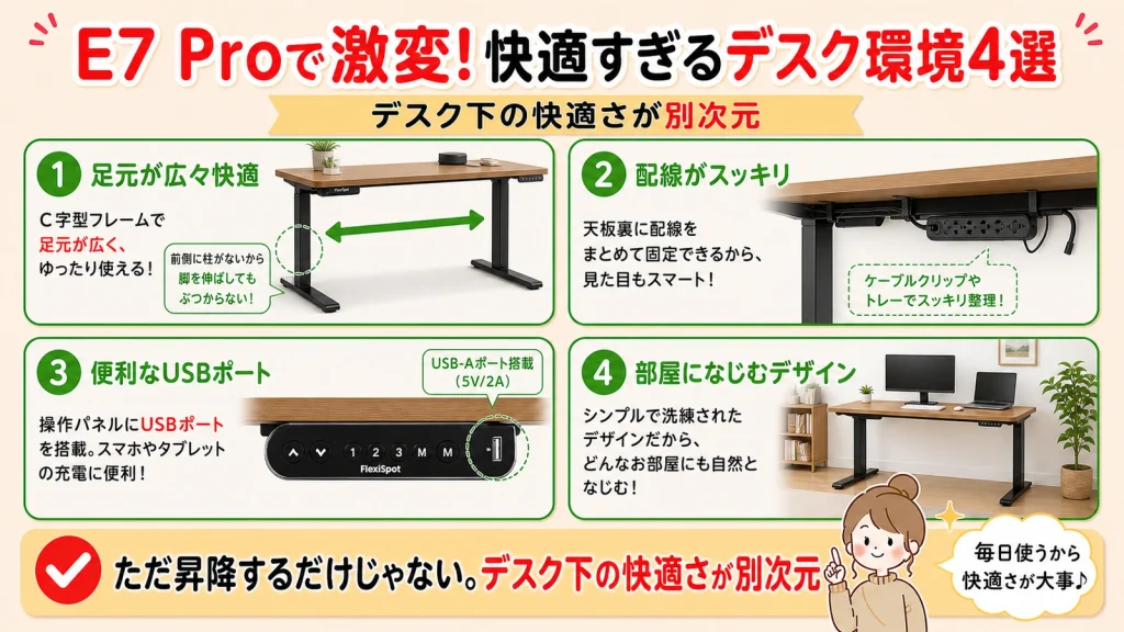 FlexiSpot E7 Proを導入する4つのメリット