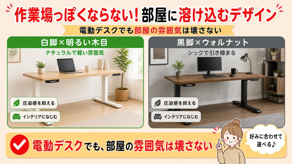 FlexiSpot E7 Proのインテリアコーディネート例