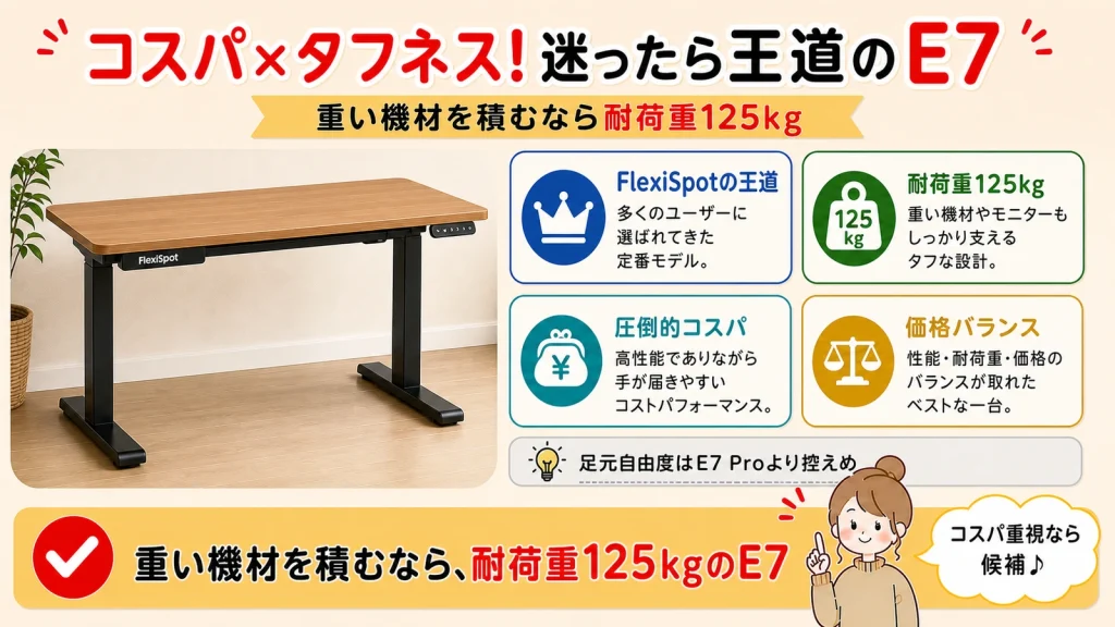FlexiSpot E7の特徴とおすすめな人